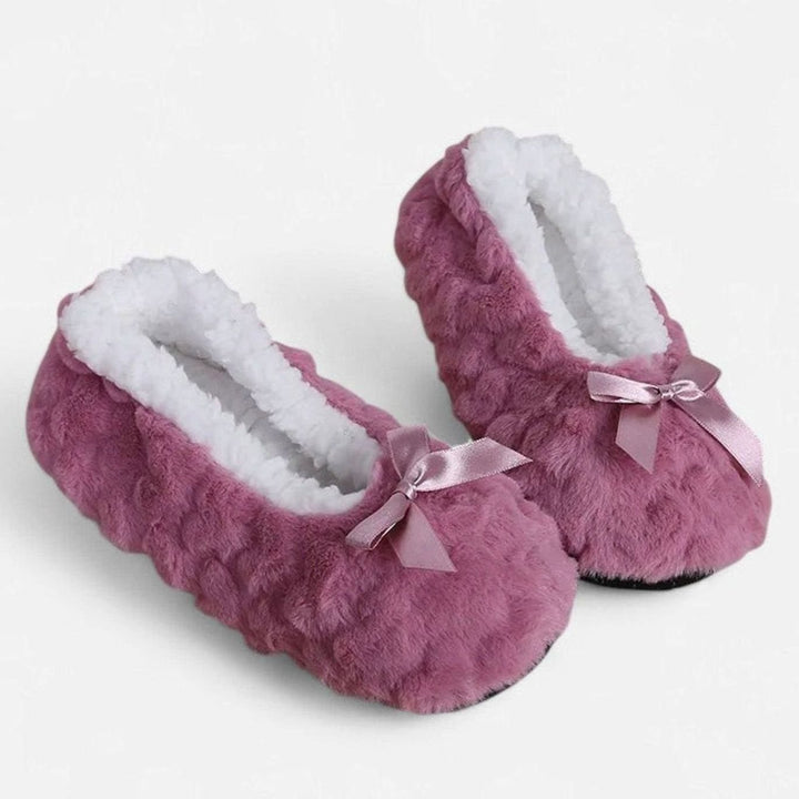 Women's Fluffy Plush Slip-On Indoor Slippers Non-Slip Flat