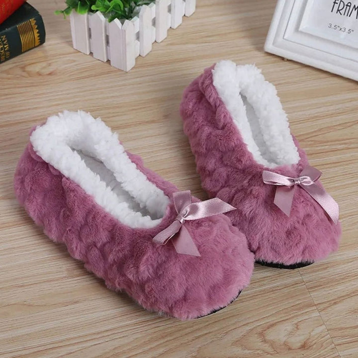 Women's Fluffy Plush Slip-On Indoor Slippers Non-Slip Flat