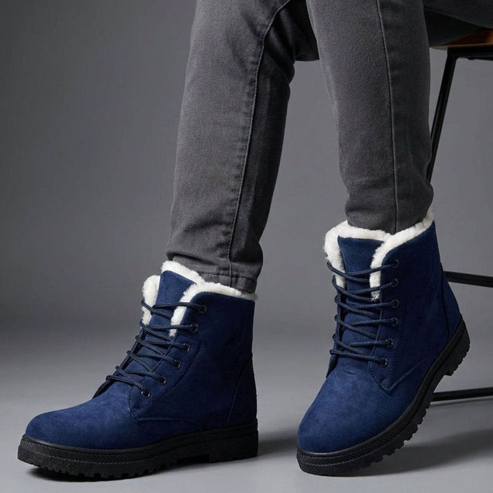 Women's Fur-Lined Suede Lace-Up Ankle Boots