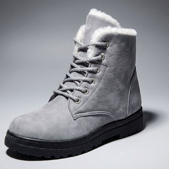 Women's Fur-Lined Suede Lace-Up Ankle Boots