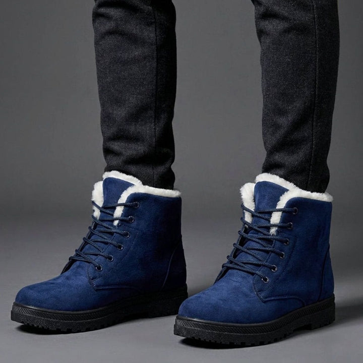 Women's Fur-Lined Suede Lace-Up Ankle Boots