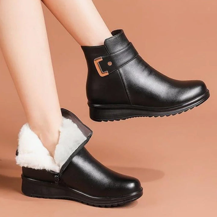 Women's Genuine Leather Fleece-Lined Orthopedic Ankle Boots