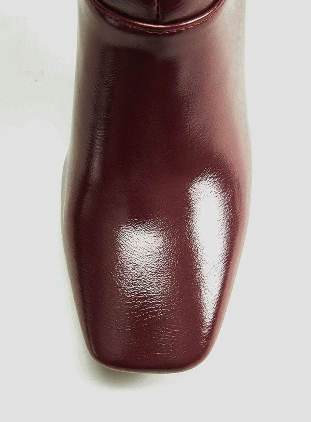 Women's Glossy Faux-Leather Stiletto Knee-High Square-Toe Boots
