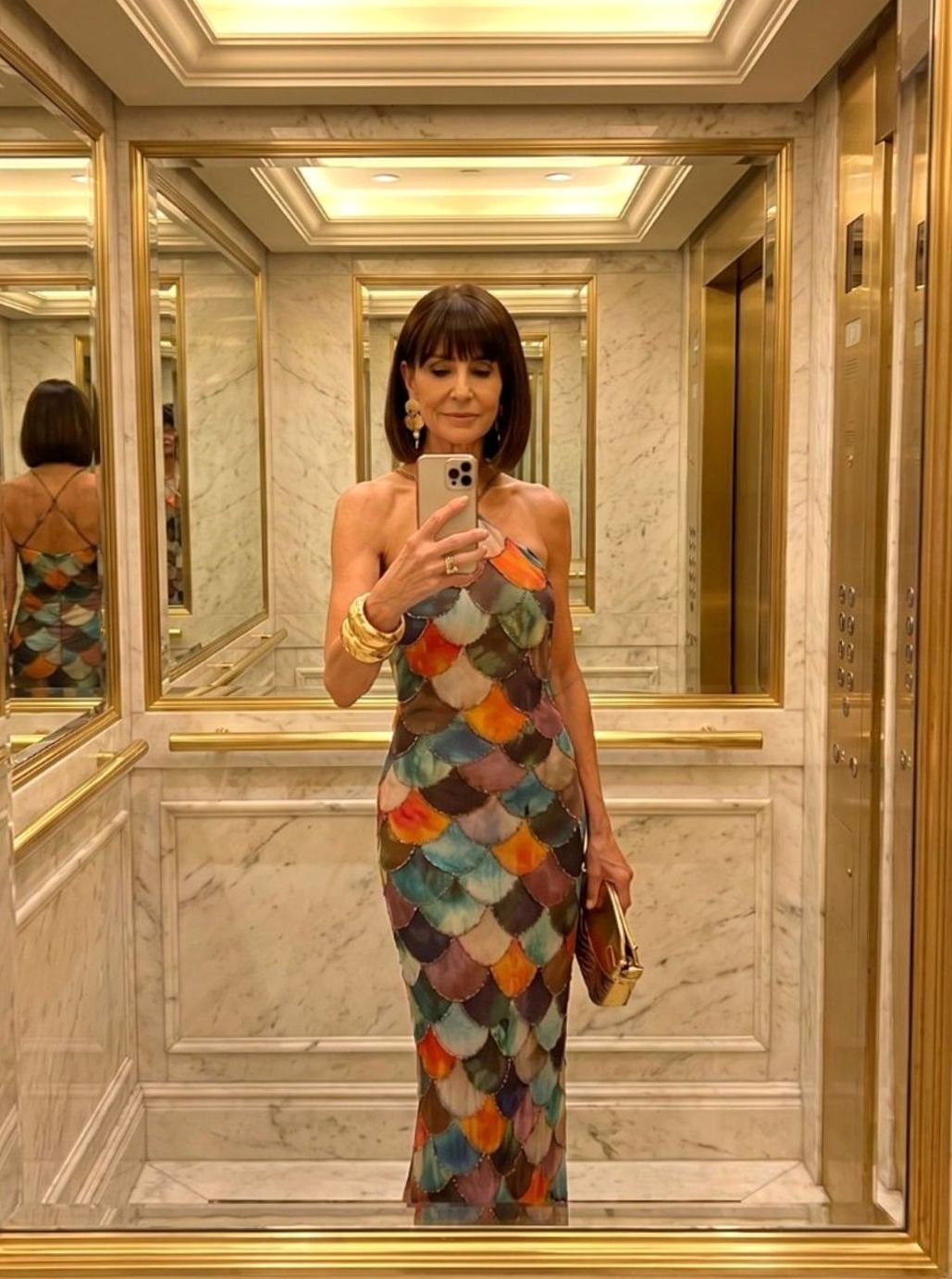 Women's Halter-Neck Scale Print Fitted Maxi Party Dress
