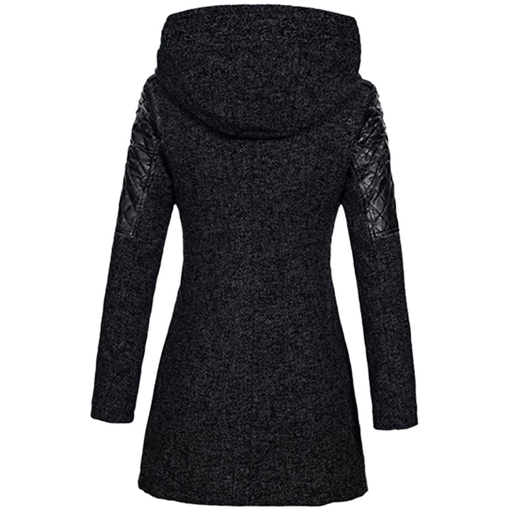 Women's Hooded Wool-Blend Quilted Sleeve Asymmetric Zip Winter Coat