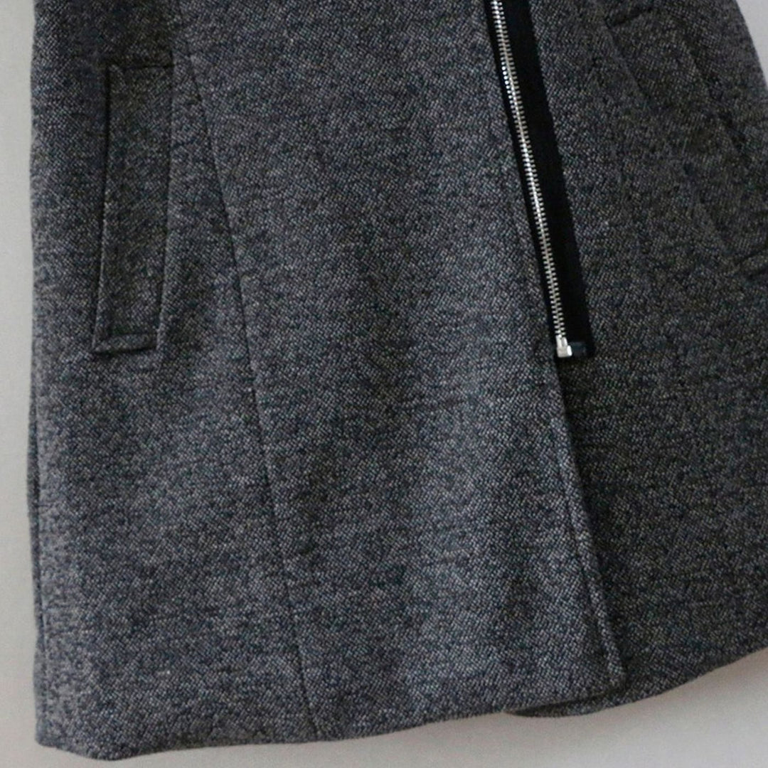 Women's Hooded Wool-Blend Quilted Sleeve Asymmetric Zip Winter Coat