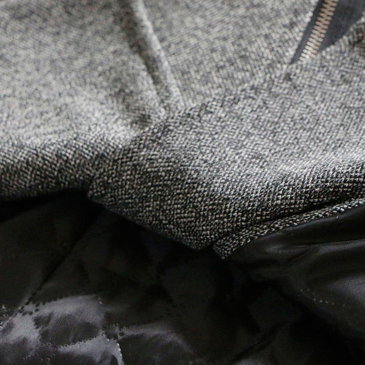 Women's Hooded Wool-Blend Quilted Sleeve Asymmetric Zip Winter Coat