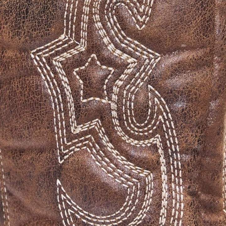 Women's Knee-High Embroidered Heeled Cowboy Boots Pointed Toe
