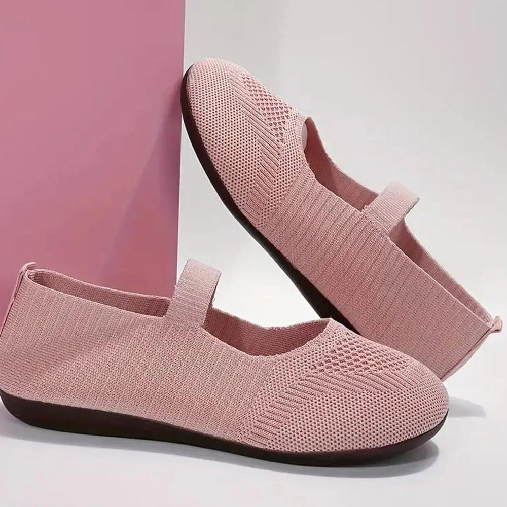 Women's Knit Mary Jane Slip-On Flat Pumps