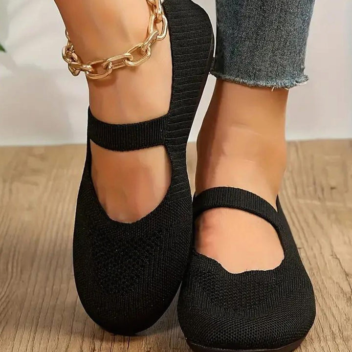 Women's Knit Mary Jane Slip-On Flat Pumps