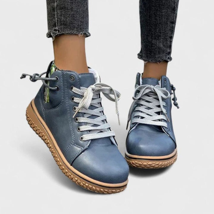 Women's Lace-Up Ankle Boots Orthopedic Boho Fleece-Lined