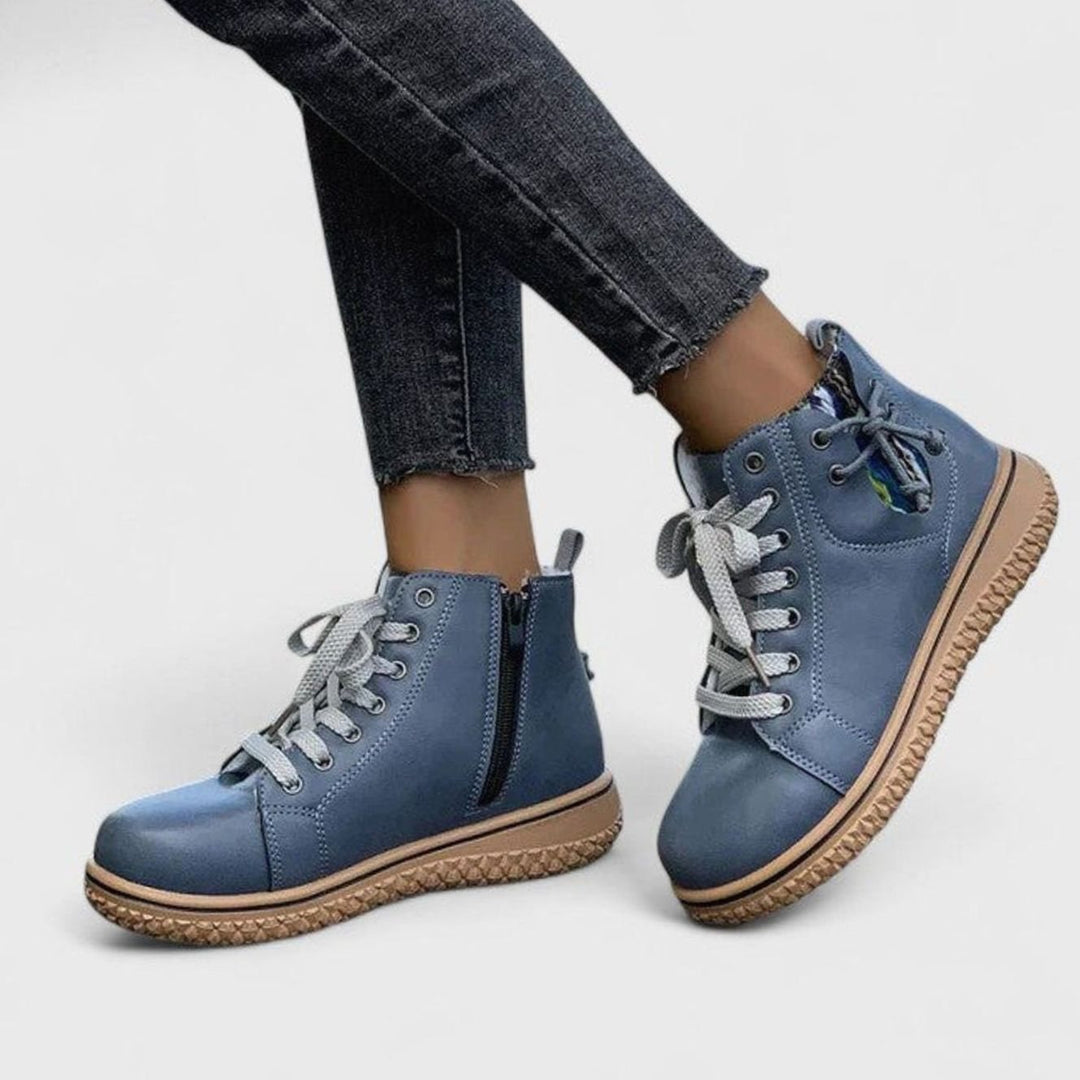 Women's Lace-Up Ankle Boots Orthopedic Boho Fleece-Lined