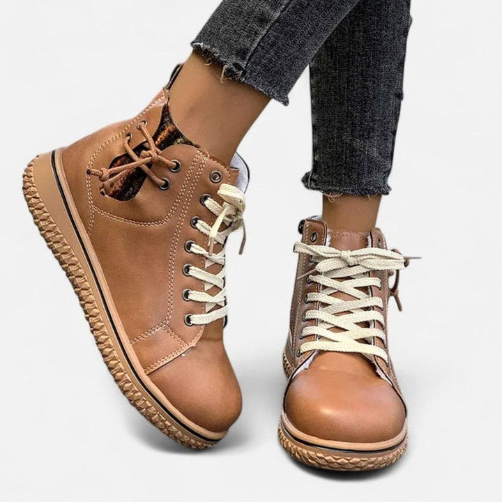 Women's Lace-Up Ankle Boots Orthopedic Boho Fleece-Lined