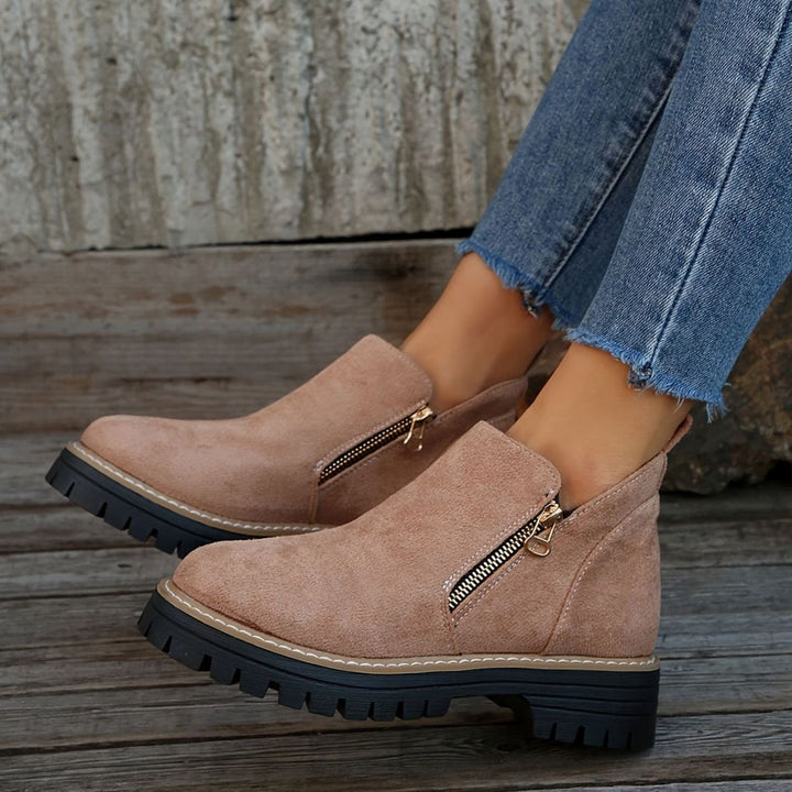 Women's Leopard Print Chunky Platform Side-Zip Ankle Boots