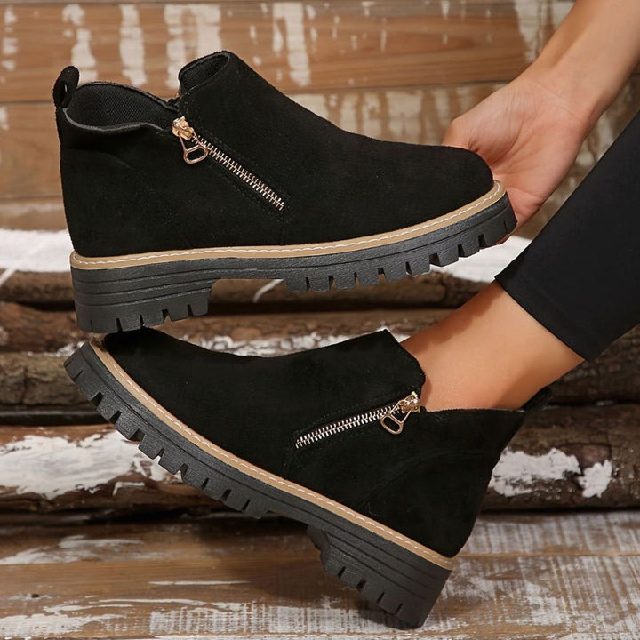 Women's Leopard Print Chunky Platform Side-Zip Ankle Boots