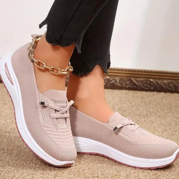 Women's Lightweight Ergonomic Mesh Slip-On Trainers - Pink
