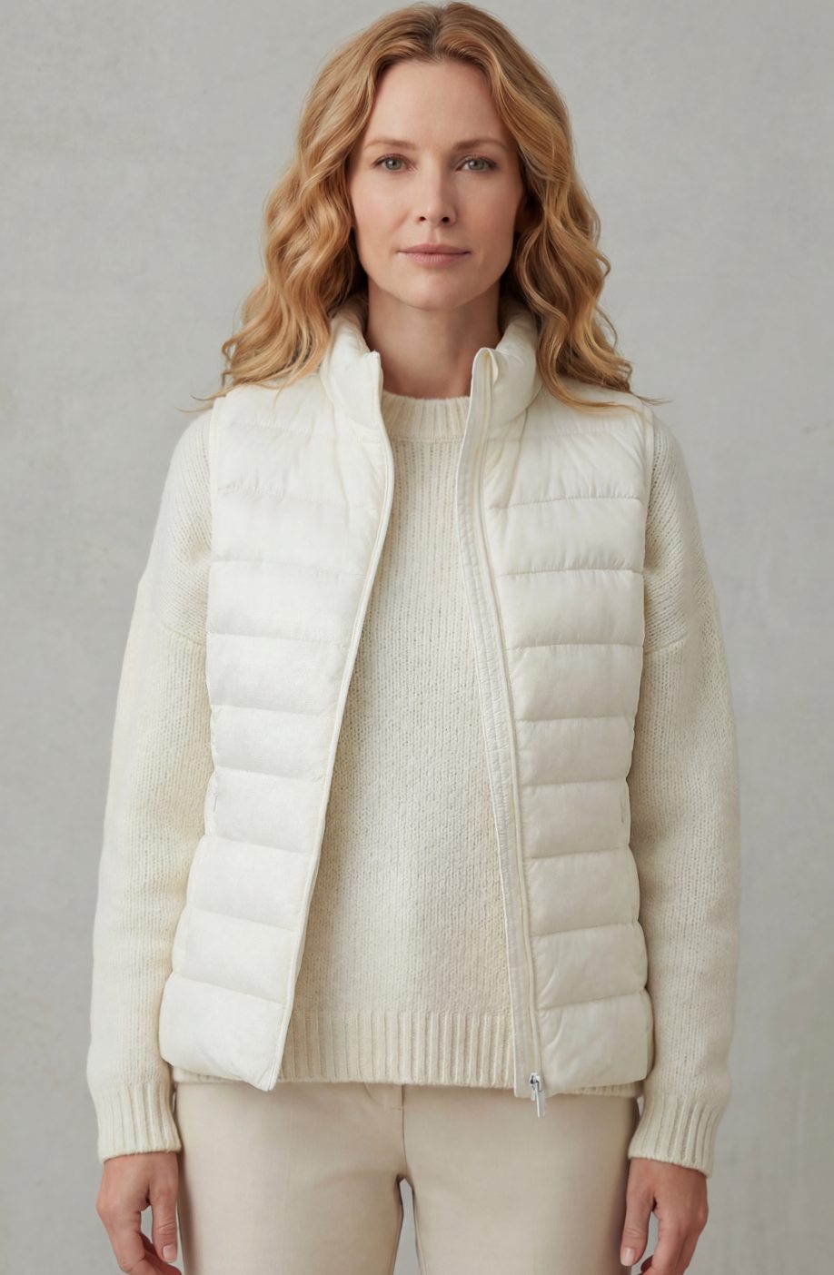 Women's Lightweight Layering Puffer Gilet Vest Zip-Up