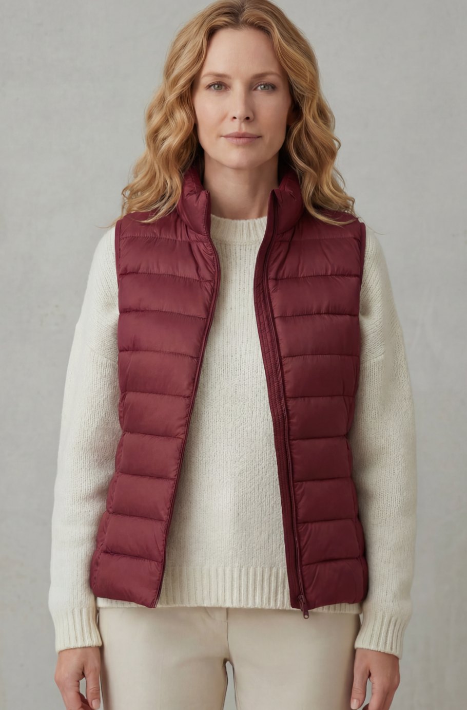 Women's Lightweight Layering Puffer Gilet Vest Zip-Up