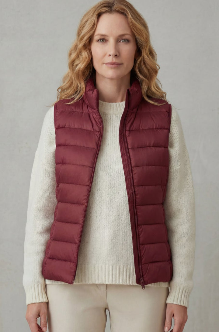 Women's Lightweight Layering Puffer Gilet Vest Zip-Up