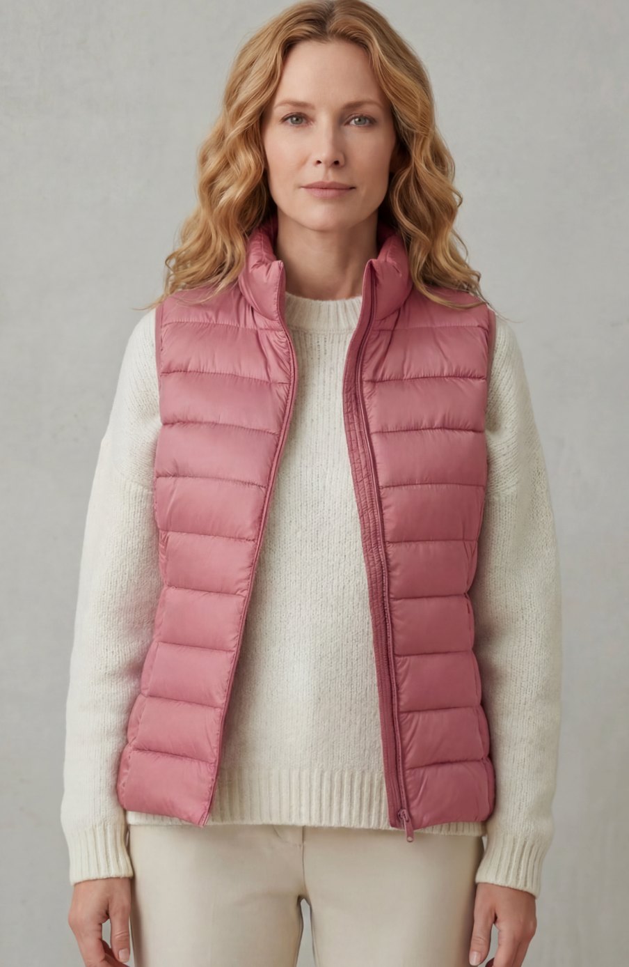 Women's Lightweight Layering Puffer Gilet Vest Zip-Up