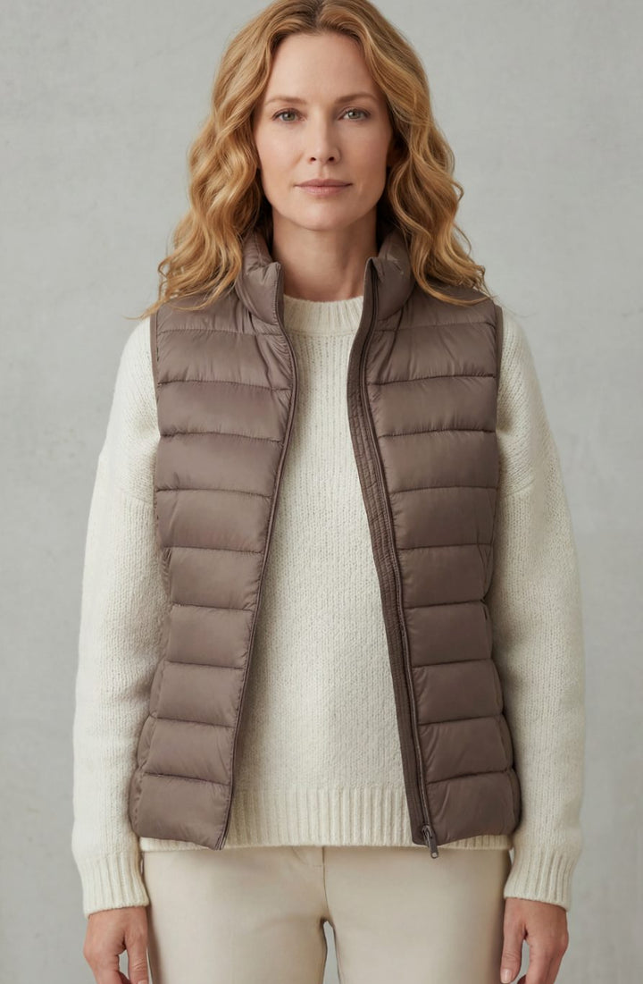 Women's Lightweight Layering Puffer Gilet Vest Zip-Up