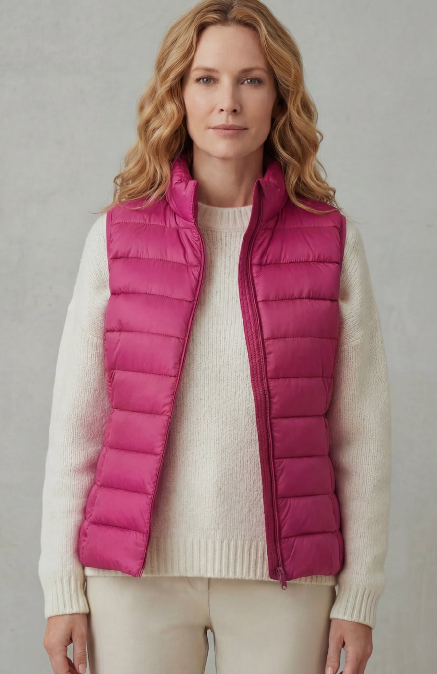 Women's Lightweight Layering Puffer Gilet Vest Zip-Up