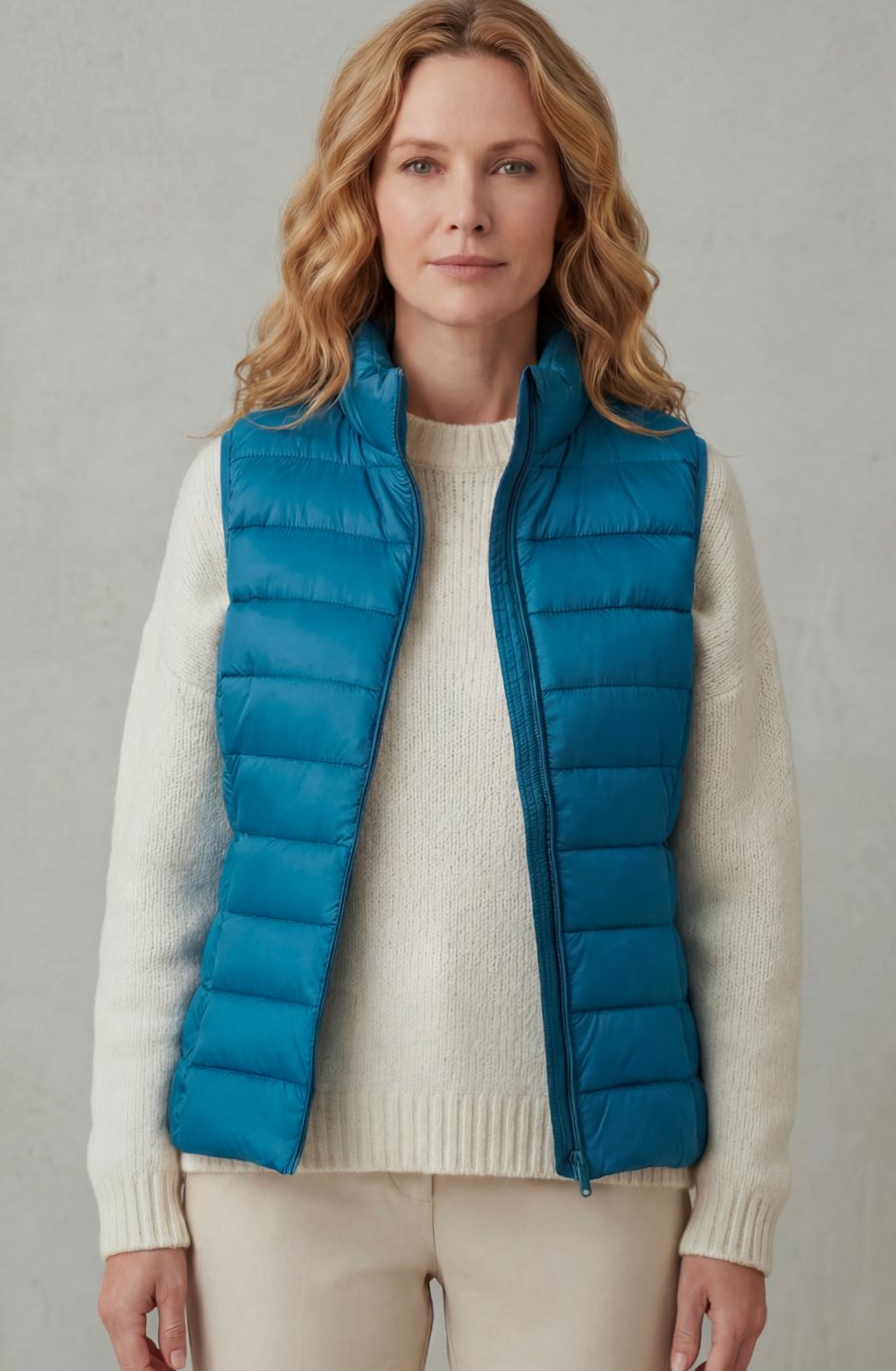 Women's Lightweight Layering Puffer Gilet Vest Zip-Up