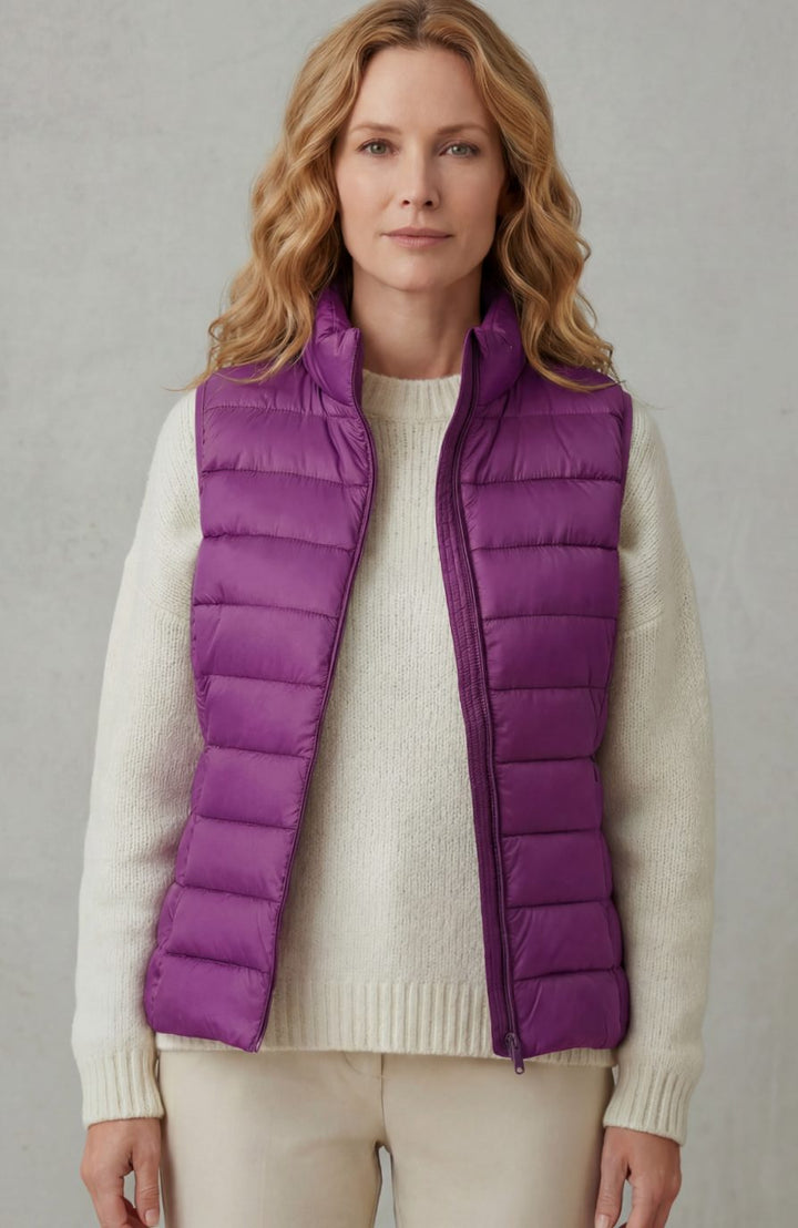 Women's Lightweight Layering Puffer Gilet Vest Zip-Up