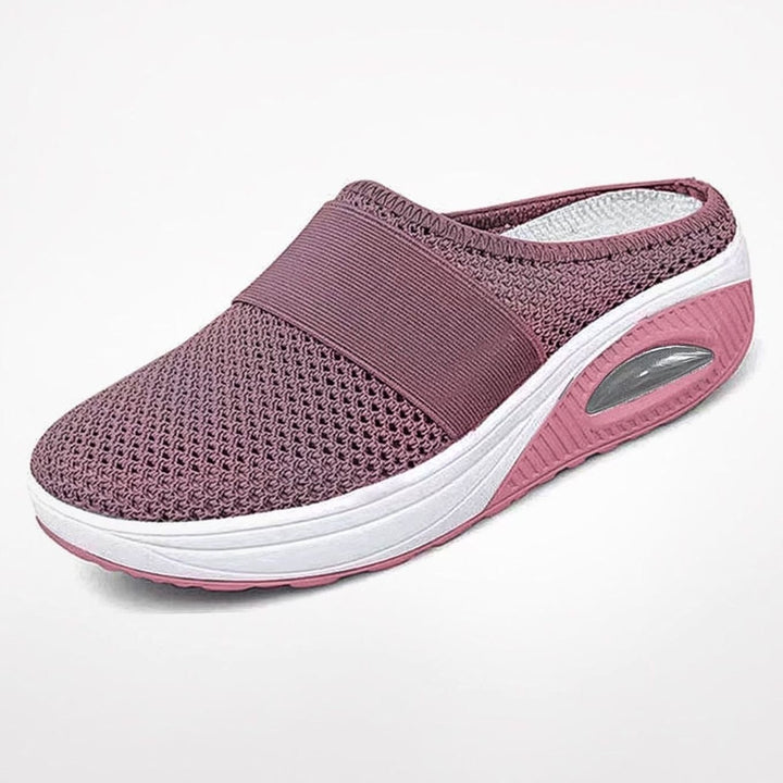 Women's Mesh Air-Cushion Slip-On Mule Trainers - Pink