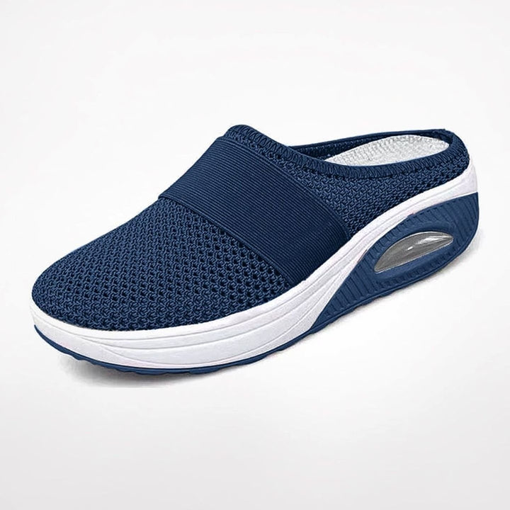 Women's Mesh Air-Cushion Slip-On Mule Trainers - Light Blue