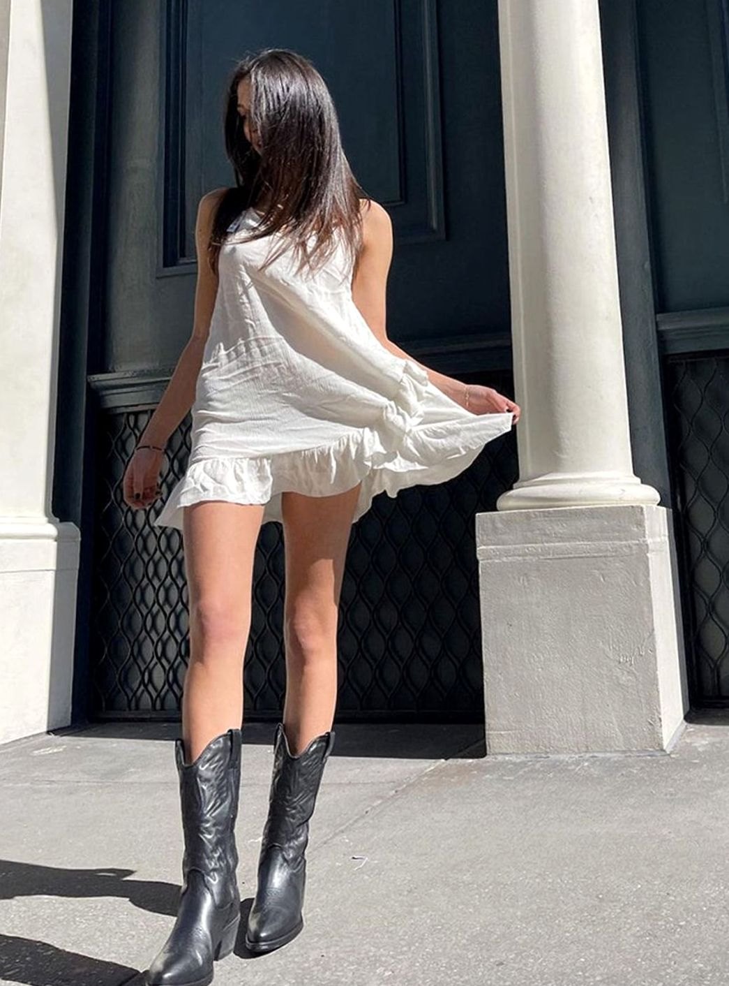 Women's Metallic Embroidered Block-Heel Knee-High Cowboy Boots