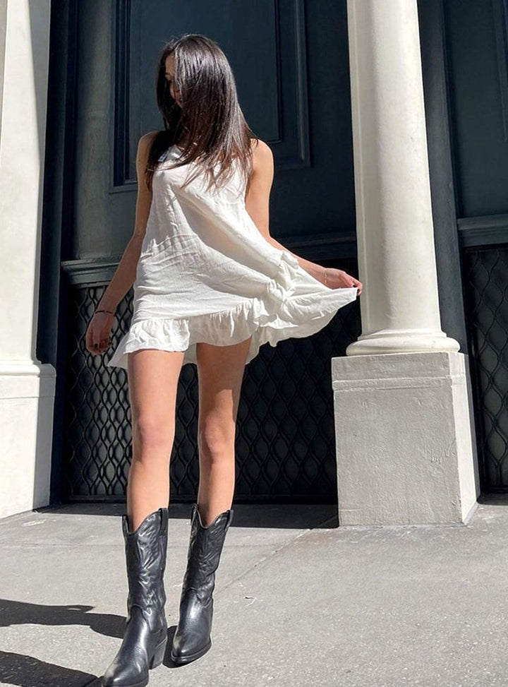 Women's Metallic Embroidered Block-Heel Knee-High Cowboy Boots