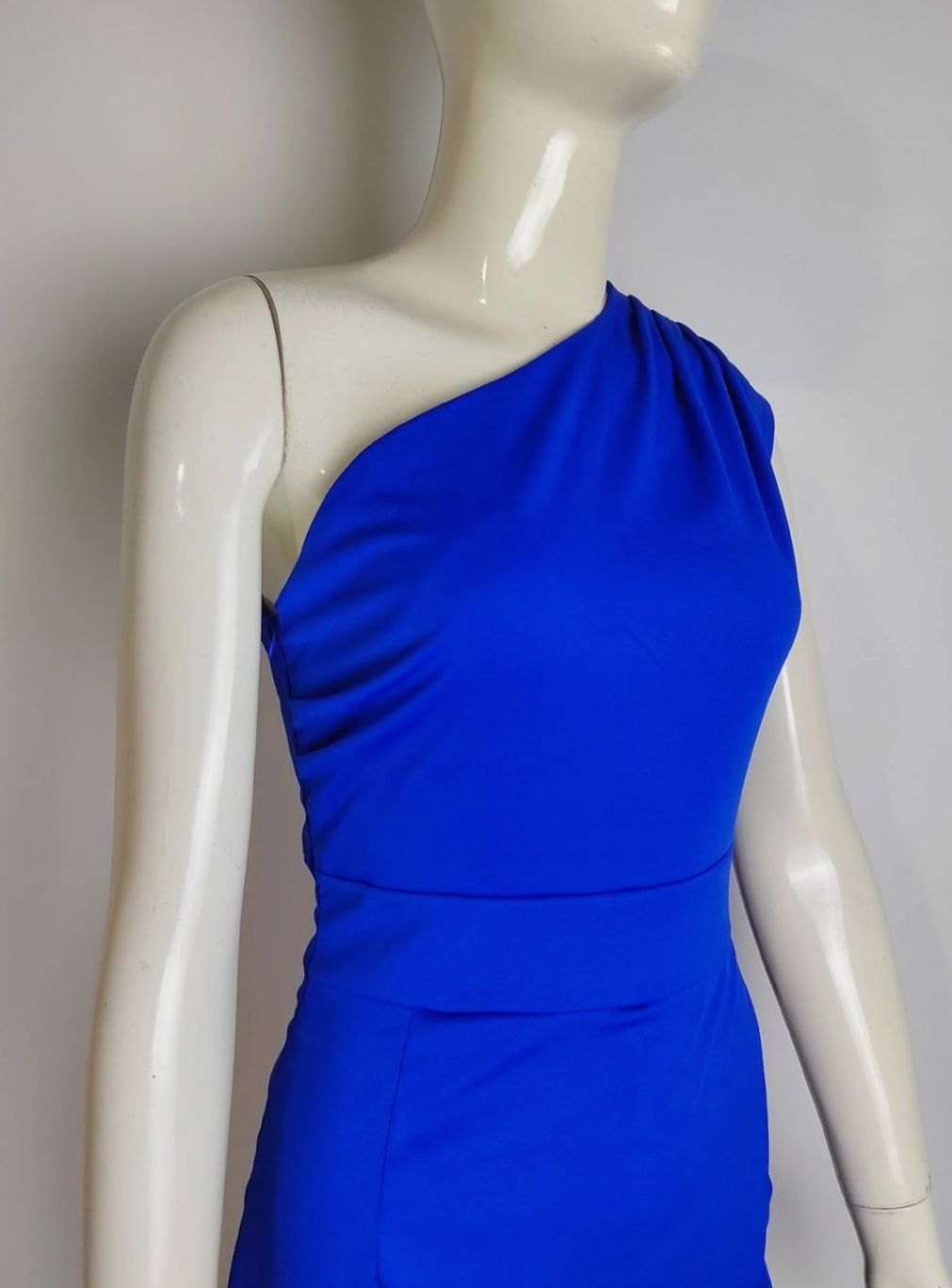 Women's One-Shoulder Asymmetric Wrap Midi Dress High Split