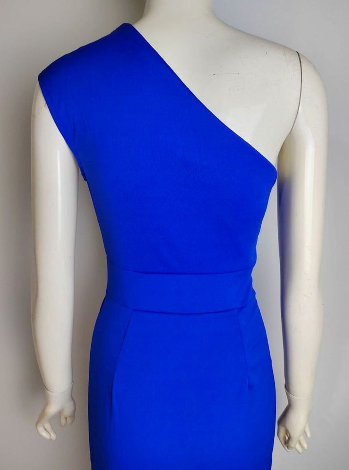 Women's One-Shoulder Asymmetric Wrap Midi Dress High Split