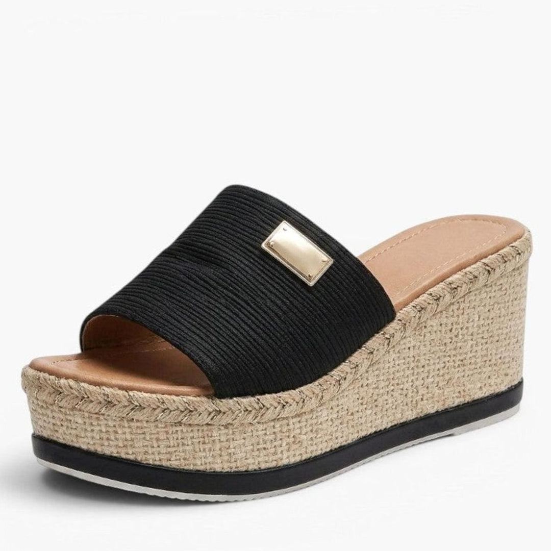 Women's Open Toe Slip-On Espadrille Wedge Sandals