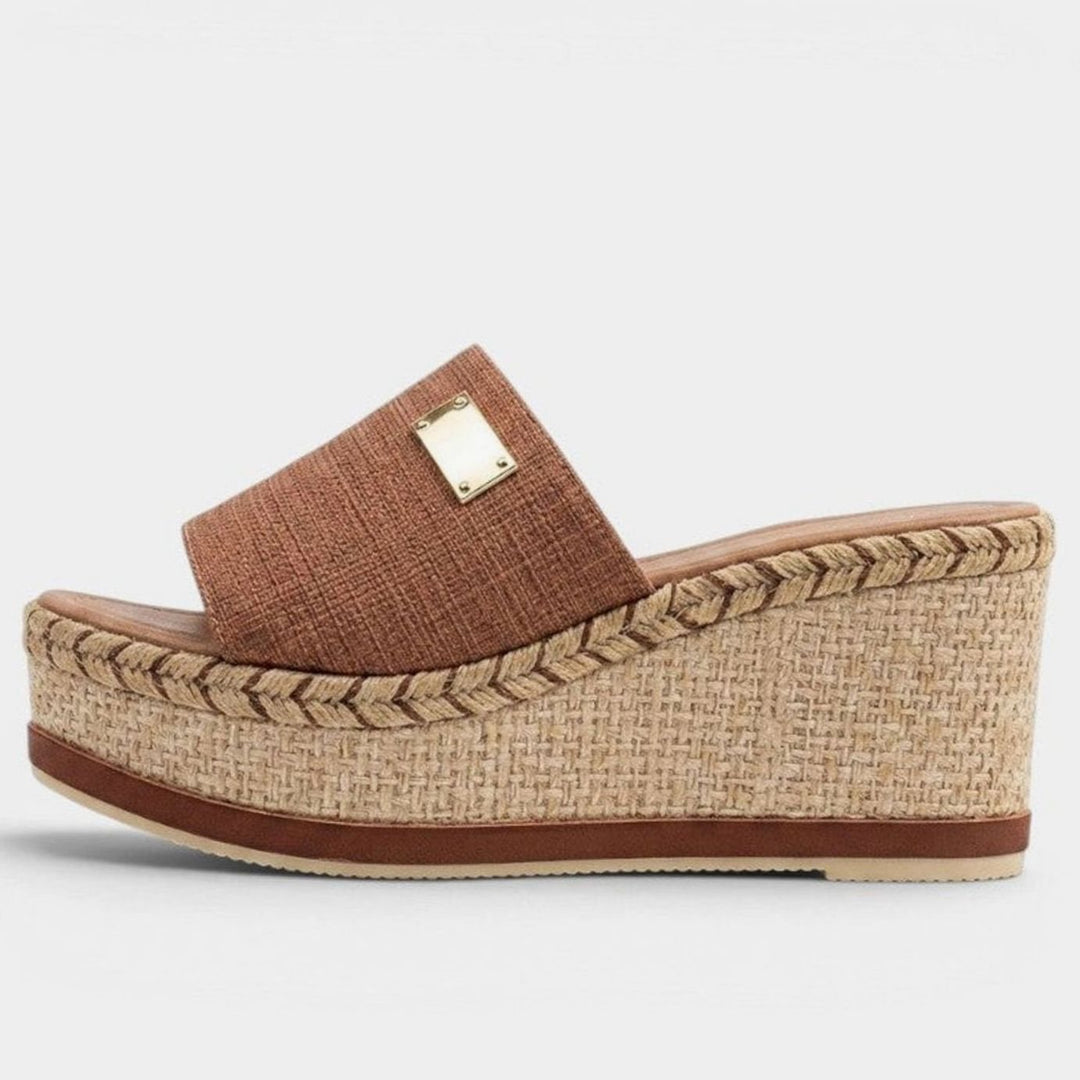 Women's Open Toe Slip-On Espadrille Wedge Sandals