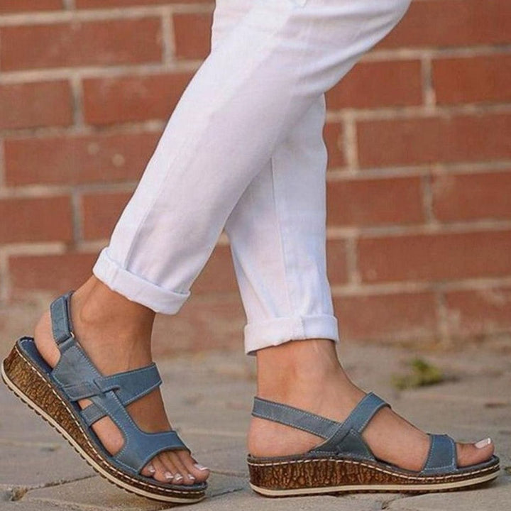 Women's Orthopaedic Open-Toe Platform Sandals Adjustable Ankle Strap