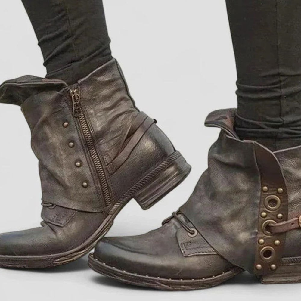 Women's Orthopedic Ankle Boots Arch-Support Buckle Detail