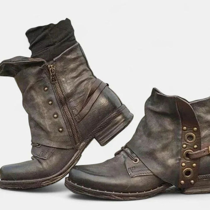 Women's Orthopedic Ankle Boots Arch-Support Buckle Detail