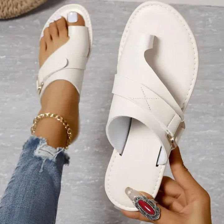 Women's Orthopedic Bunion-Correcting Faux Leather Slip-On Sandals