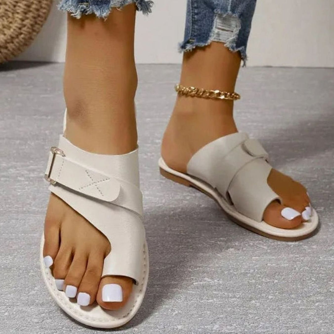 Women's Orthopedic Bunion-Correcting Faux Leather Slip-On Sandals