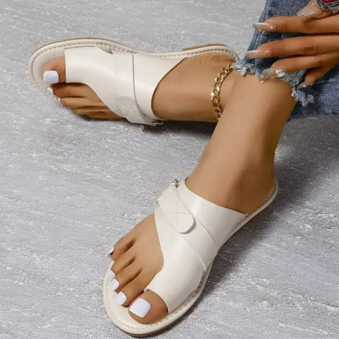 Women's Orthopedic Bunion-Correcting Faux Leather Slip-On Sandals