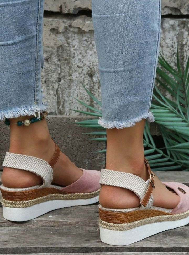 Women's Orthopedic Espadrille Wedge Ankle Strap Sandals
