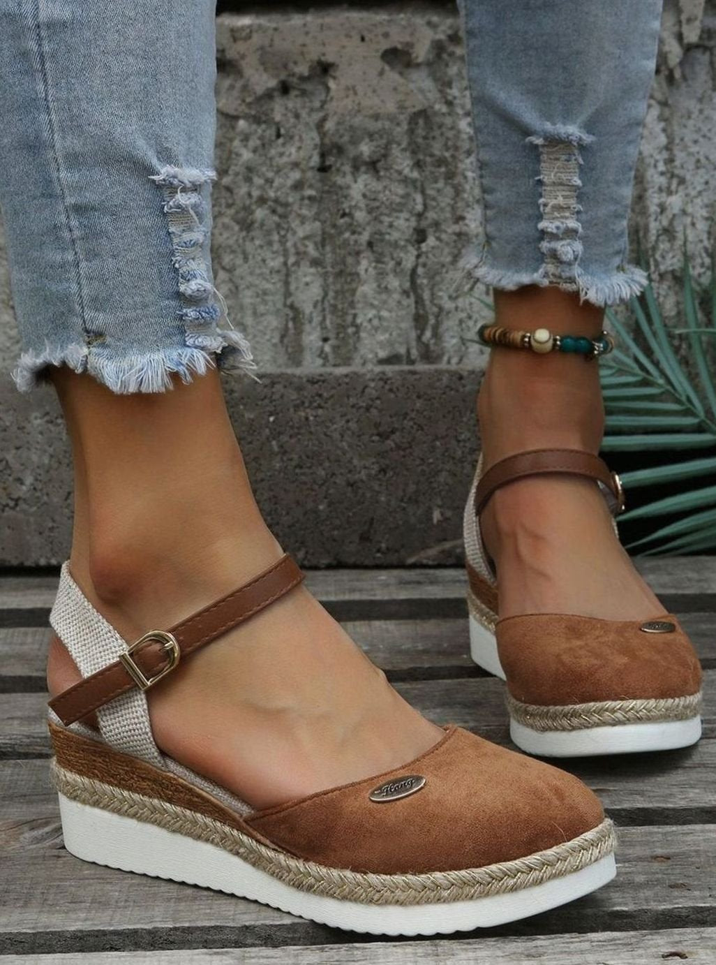 Women's Orthopedic Espadrille Wedge Ankle Strap Sandals