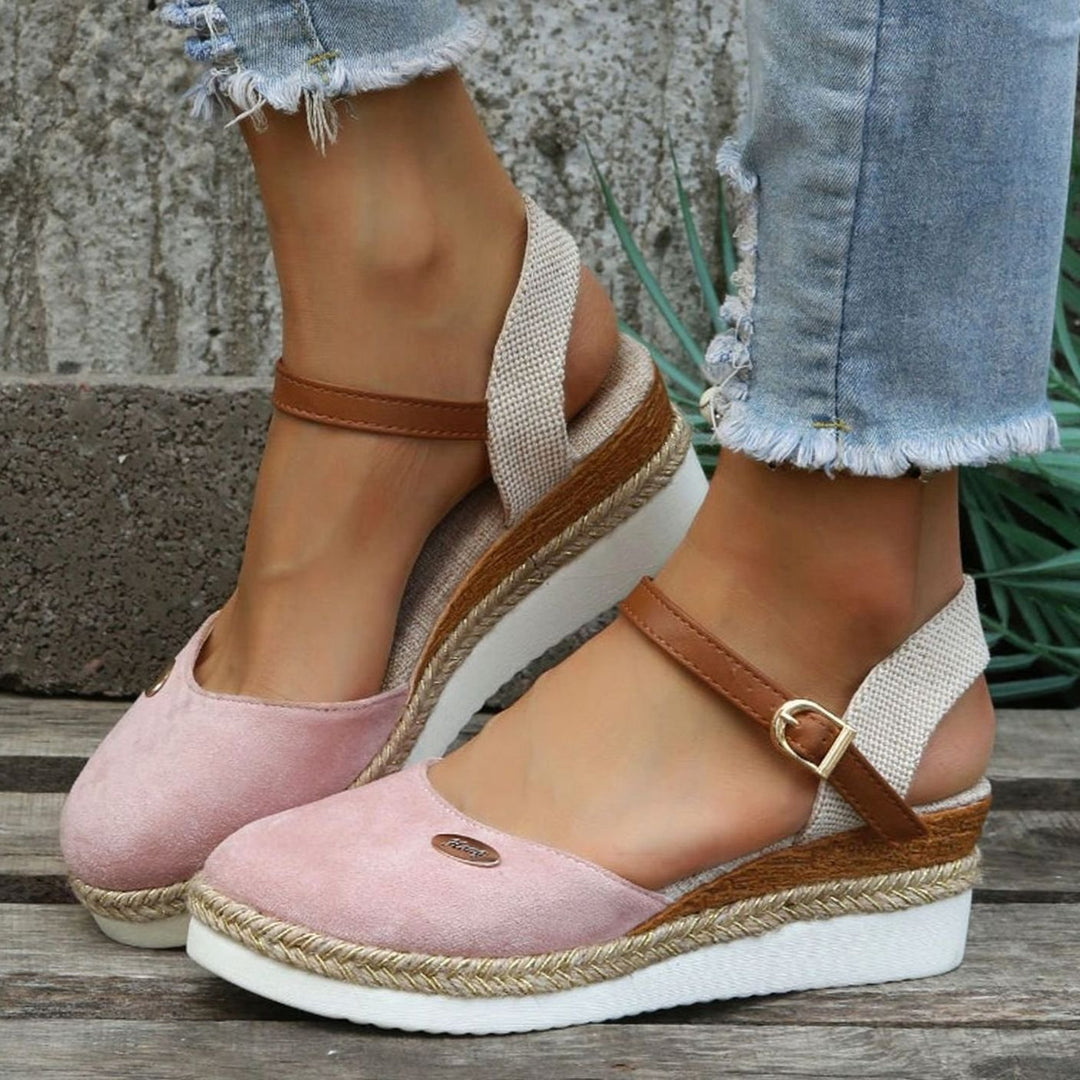 Women's Orthopedic Espadrille Wedge Ankle Strap Sandals