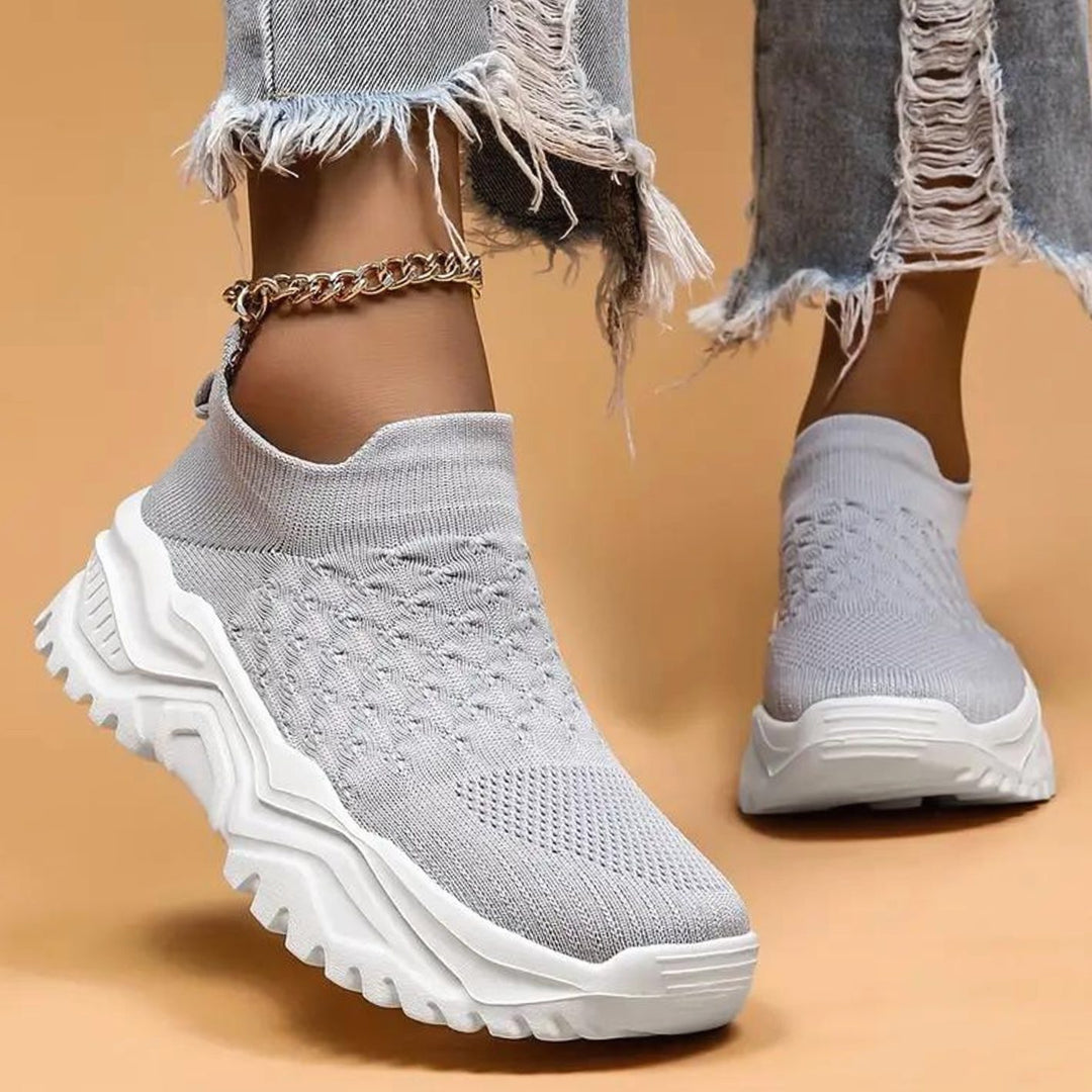 Women's Orthopedic Knit Slip-On Chunky Sole Trainers