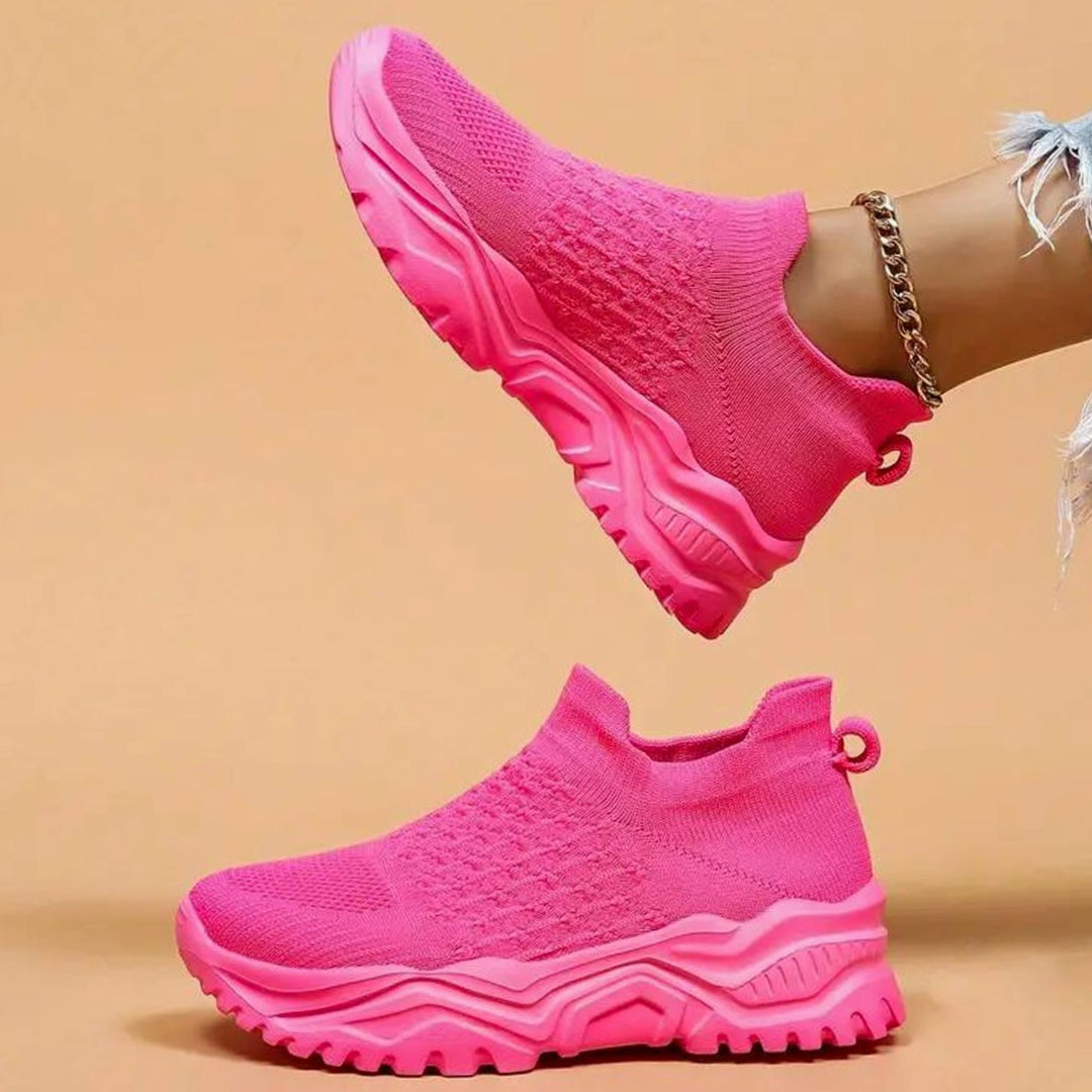 Women's Orthopedic Knit Slip-On Chunky Sole Trainers