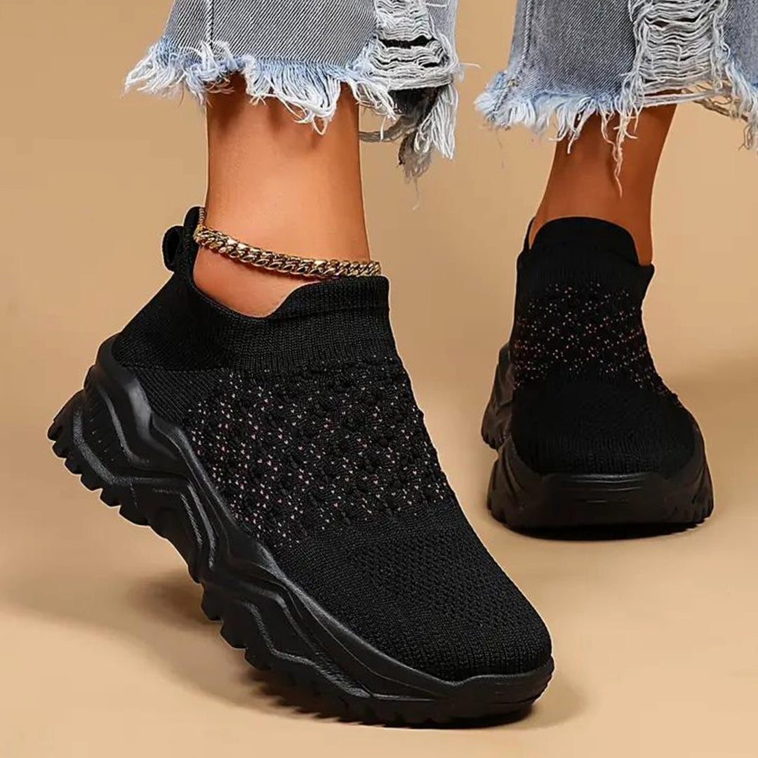 Women's Orthopedic Knit Slip-On Chunky Sole Trainers