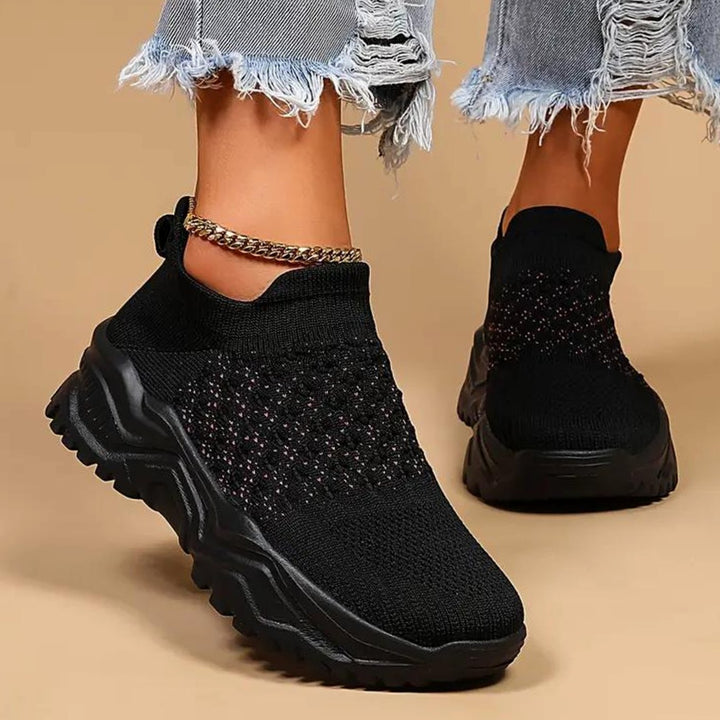 Women's Orthopedic Knit Slip-On Chunky Sole Trainers