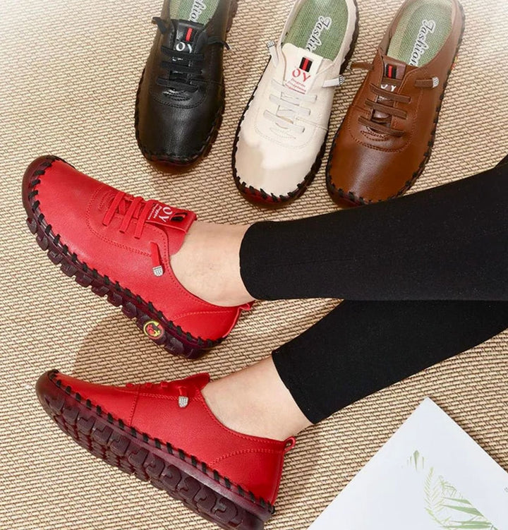 Women's Orthopedic Lace-Up Flat Leather Loafers